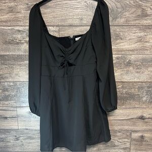 Abercrombie & Fitch Long Sleeve Mini Dress — Black, Size M